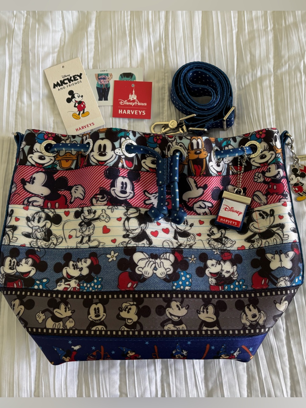 Harveys Disney Parks Patchwork Park Hopper Mickey Mouse Convertible to Backpack